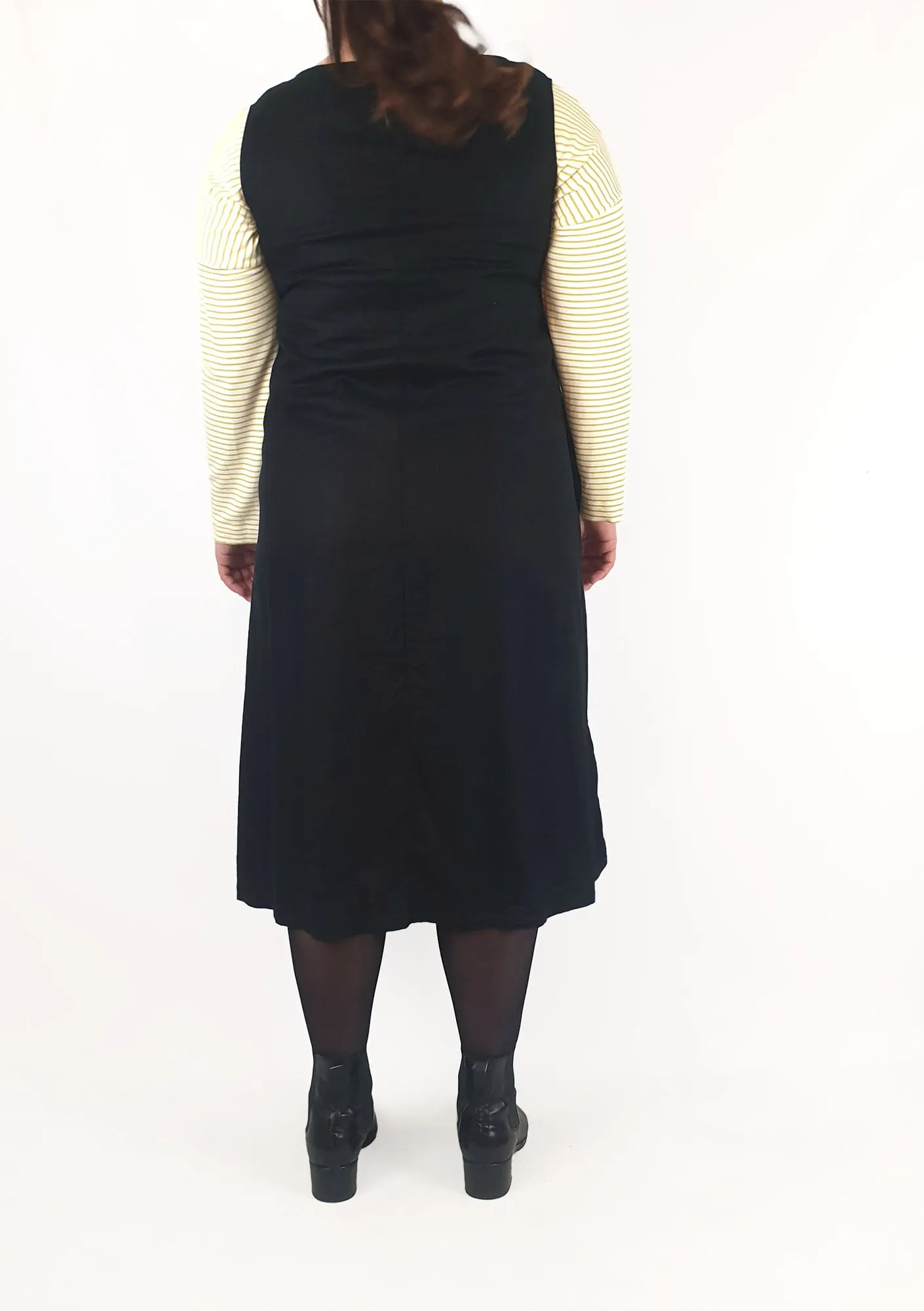 Uniqlo black sleeveless linen mix dress size L