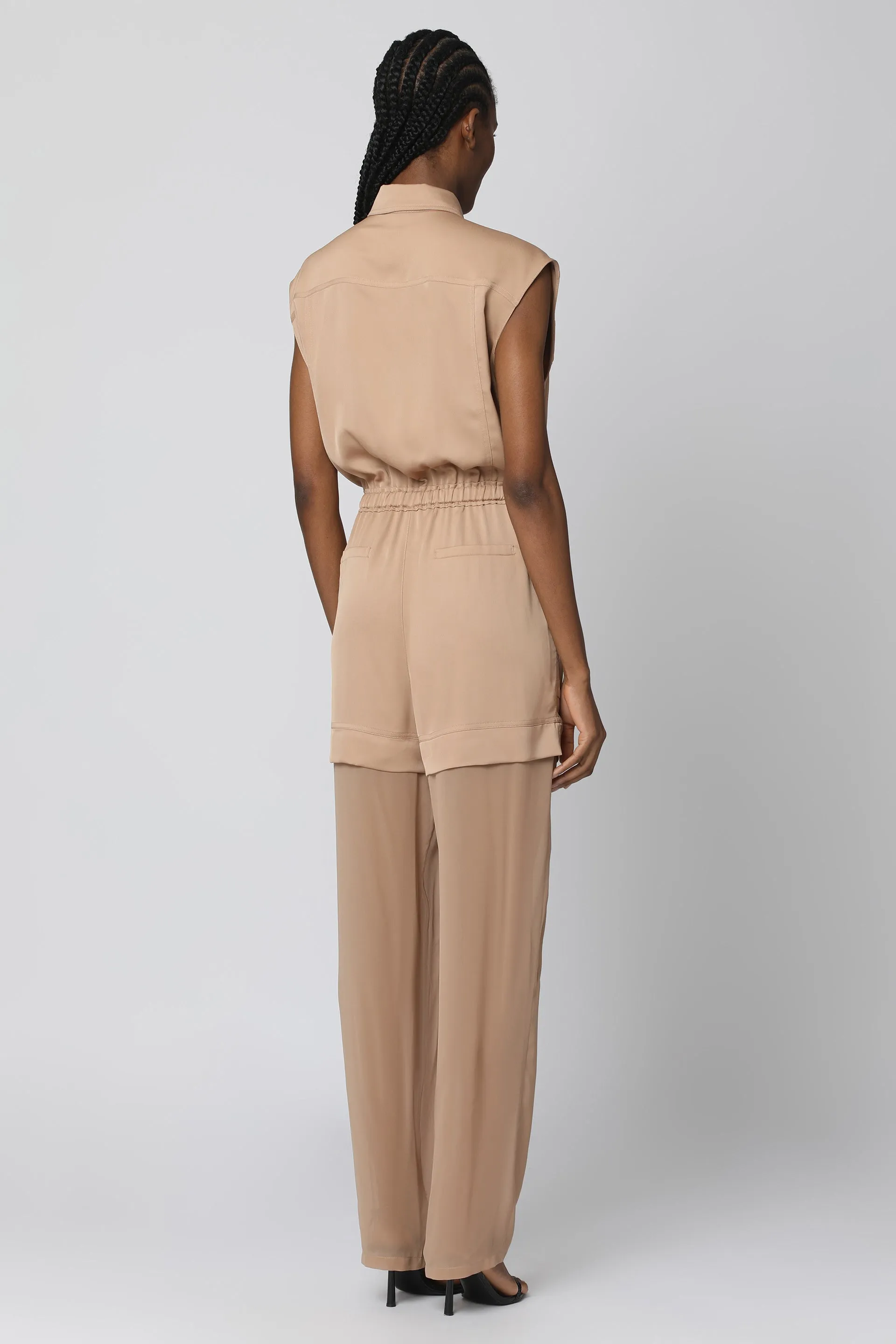 Utility crepe jumpsuit