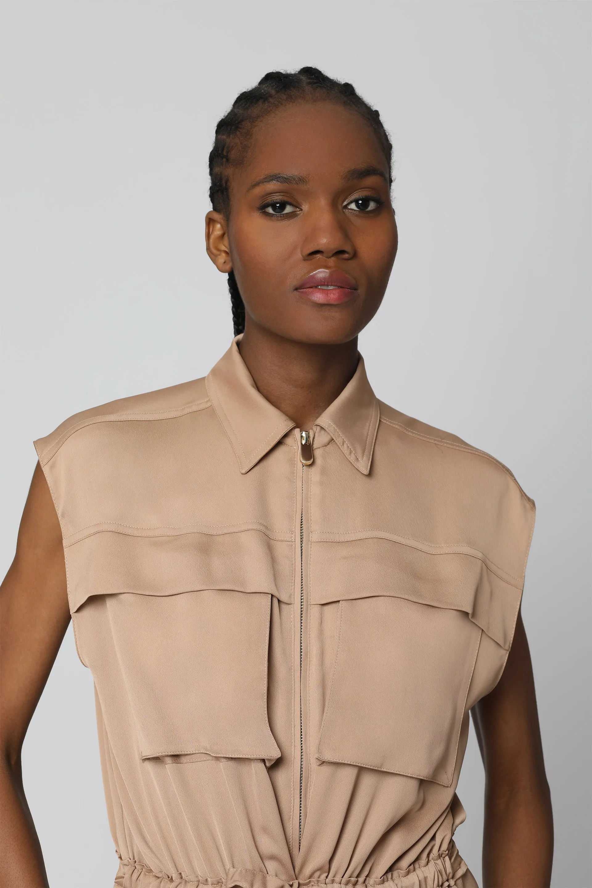 Utility crepe jumpsuit