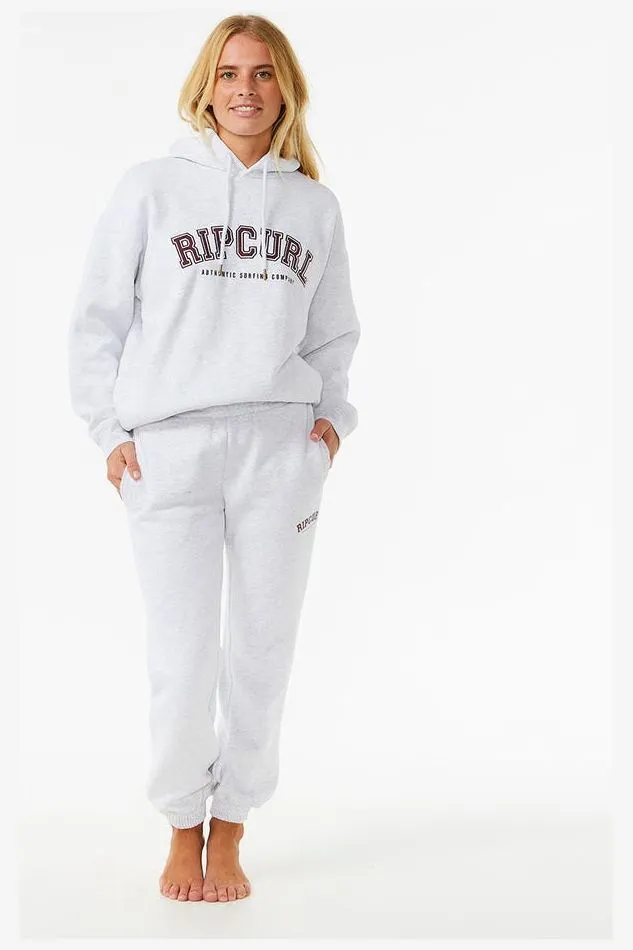 VARSITY PANTS - GREY MARLE/PLUM