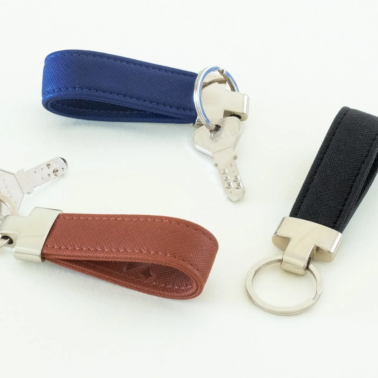 VEGAN LEATHER - METAL KEYCHAIN