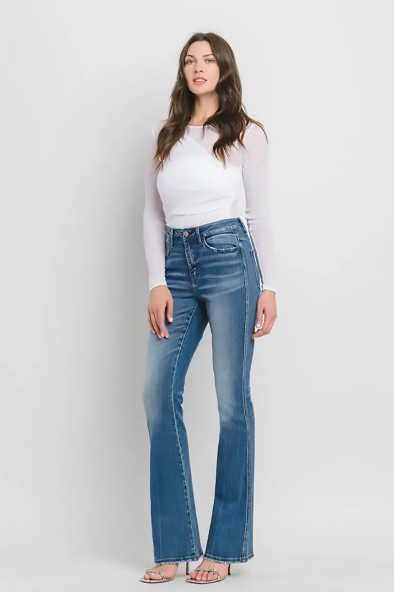 Vervet by Flying Monkey - High Rise Full Length Bootcut Jeans in ERR-FREE