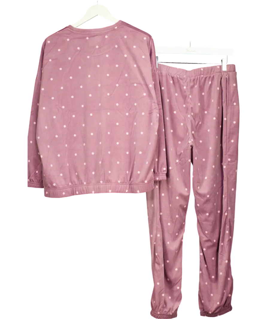 Very Purple Polka Dot Fleece Pyjama Set UK 20