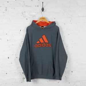 Vintage Adidas Hoodie - Grey/Orange - L