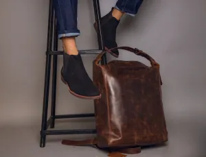 Vintage Brown Ochre Leather Backpack