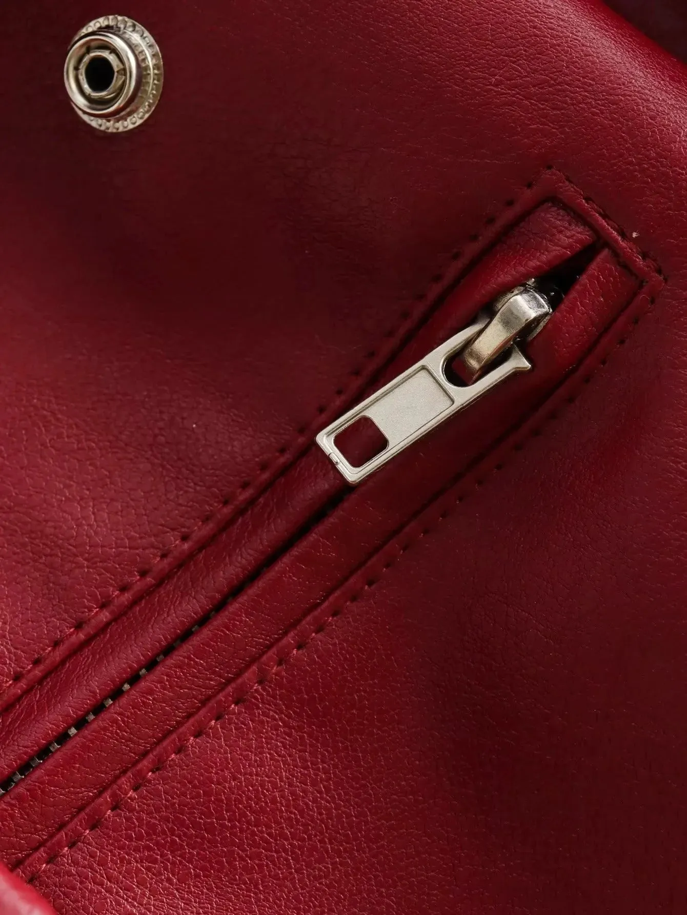 Vintage Chic Women's Faux Leather Jackets Red Solid Zipper Belt Coat Fashion Trend Autumn Winter Jackets
