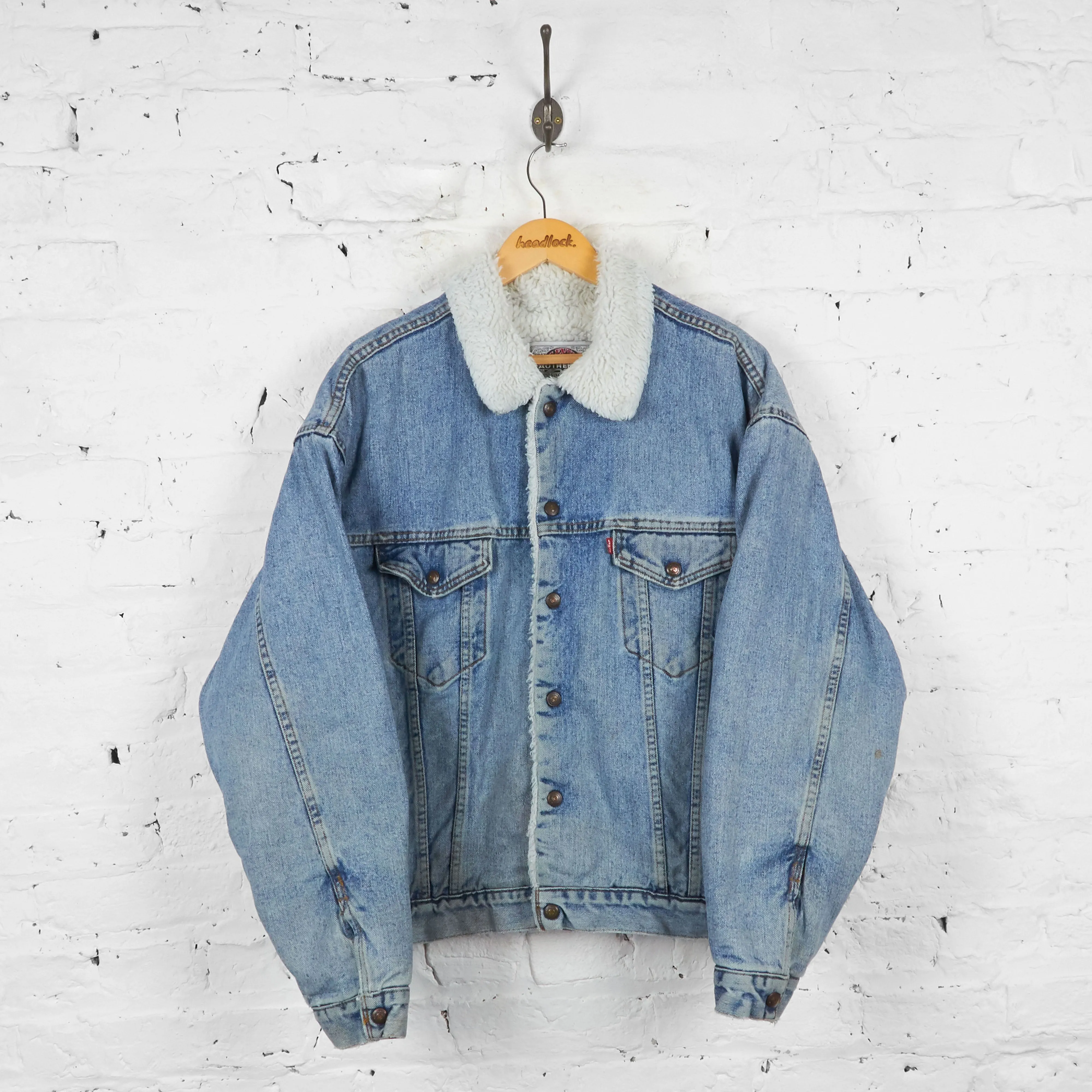 Vintage Levi's Fleece Lined Denim Jacket - Blue - L