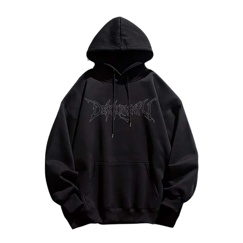 Vintage Pure Rose Letter Graphic Hoodie