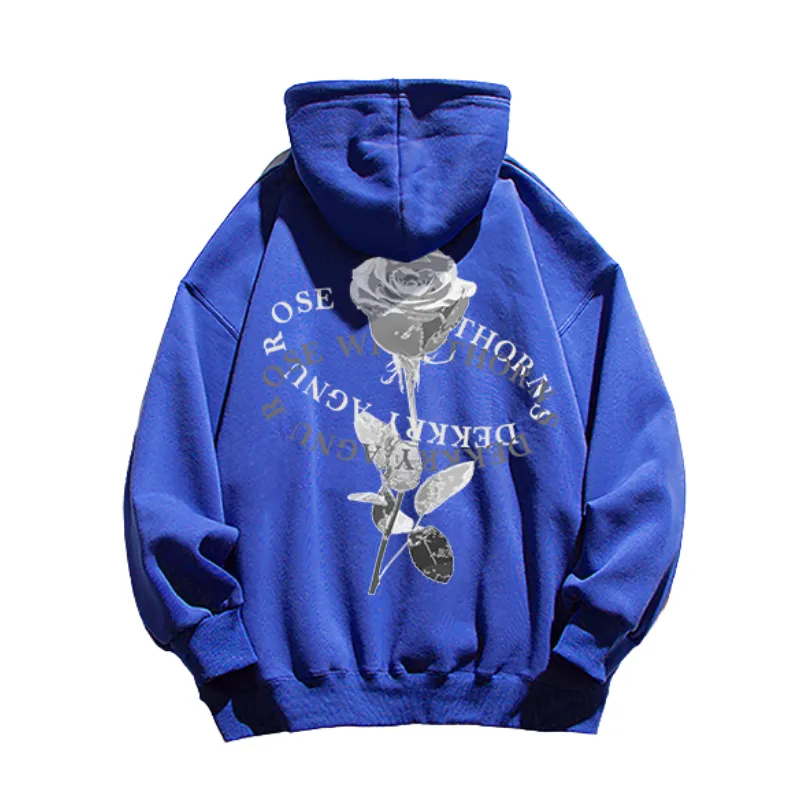 Vintage Pure Rose Letter Graphic Hoodie