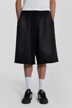 Washed Black Monster Jogger Baggy Shorts