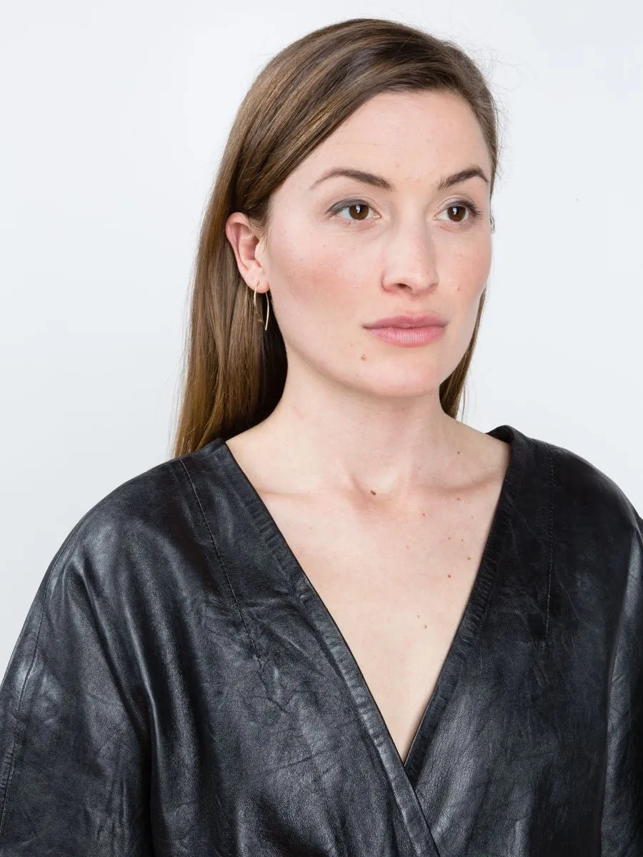 washed leather kimono