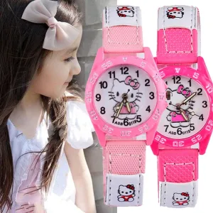Watch For Girls Children's Watches Pink Cartoon Cat