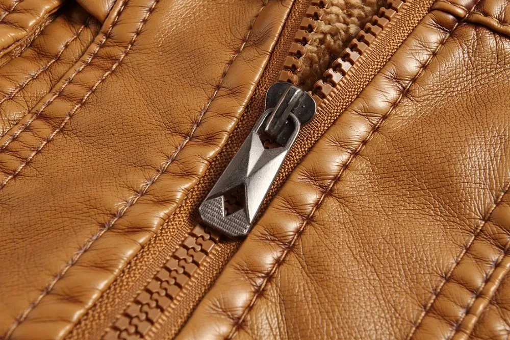 West Louis™ Luxury Fleece PU Leather Jacket