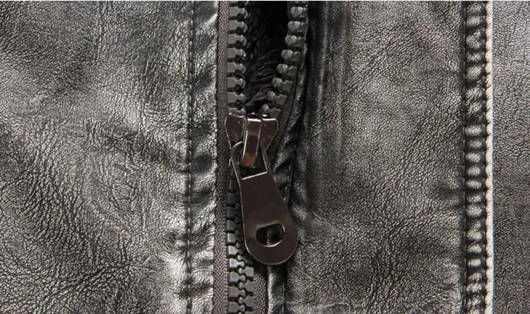 West Louis™ Winter PU Moto Long Leather Jacket