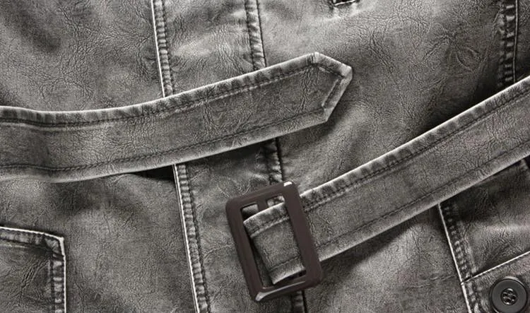 West Louis™ Winter PU Moto Long Leather Jacket