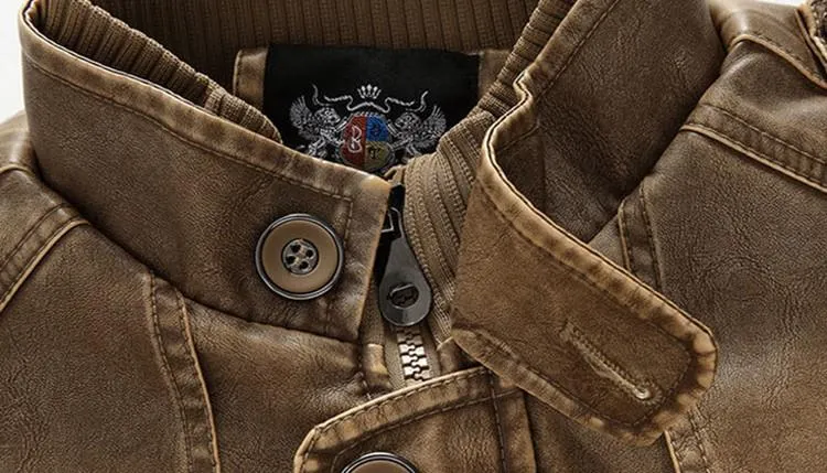 West Louis™ Winter PU Moto Long Leather Jacket