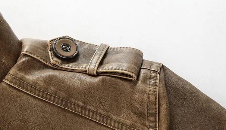 West Louis™ Winter PU Moto Long Leather Jacket