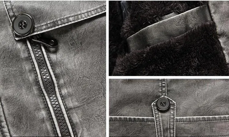 West Louis™ Winter PU Moto Long Leather Jacket
