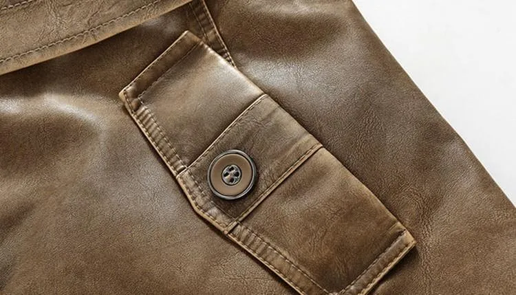 West Louis™ Winter PU Moto Long Leather Jacket