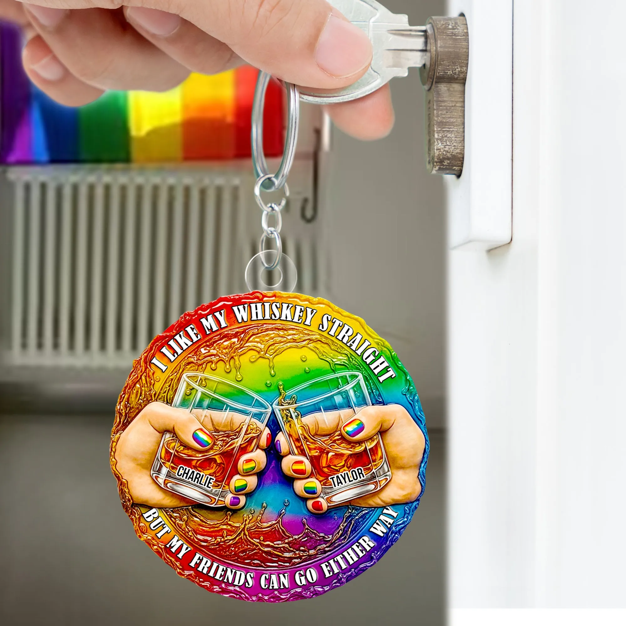 Whiskey Friend Support Keychain Personalized Gifts For LGBT Friends 01QHDT280525