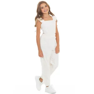 WHITE EYELET JUMPSUIT FOR GIRLS