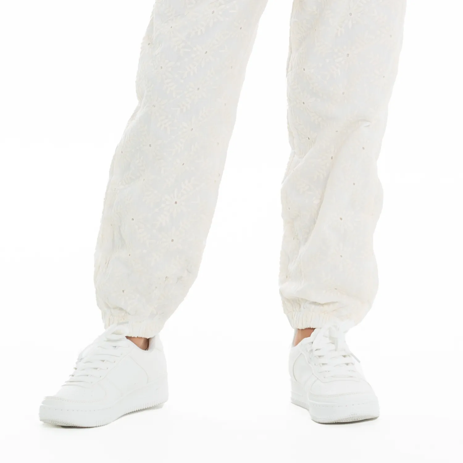 WHITE EYELET JUMPSUIT FOR GIRLS