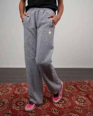 wide leg joggings - medium grey melange/gold
