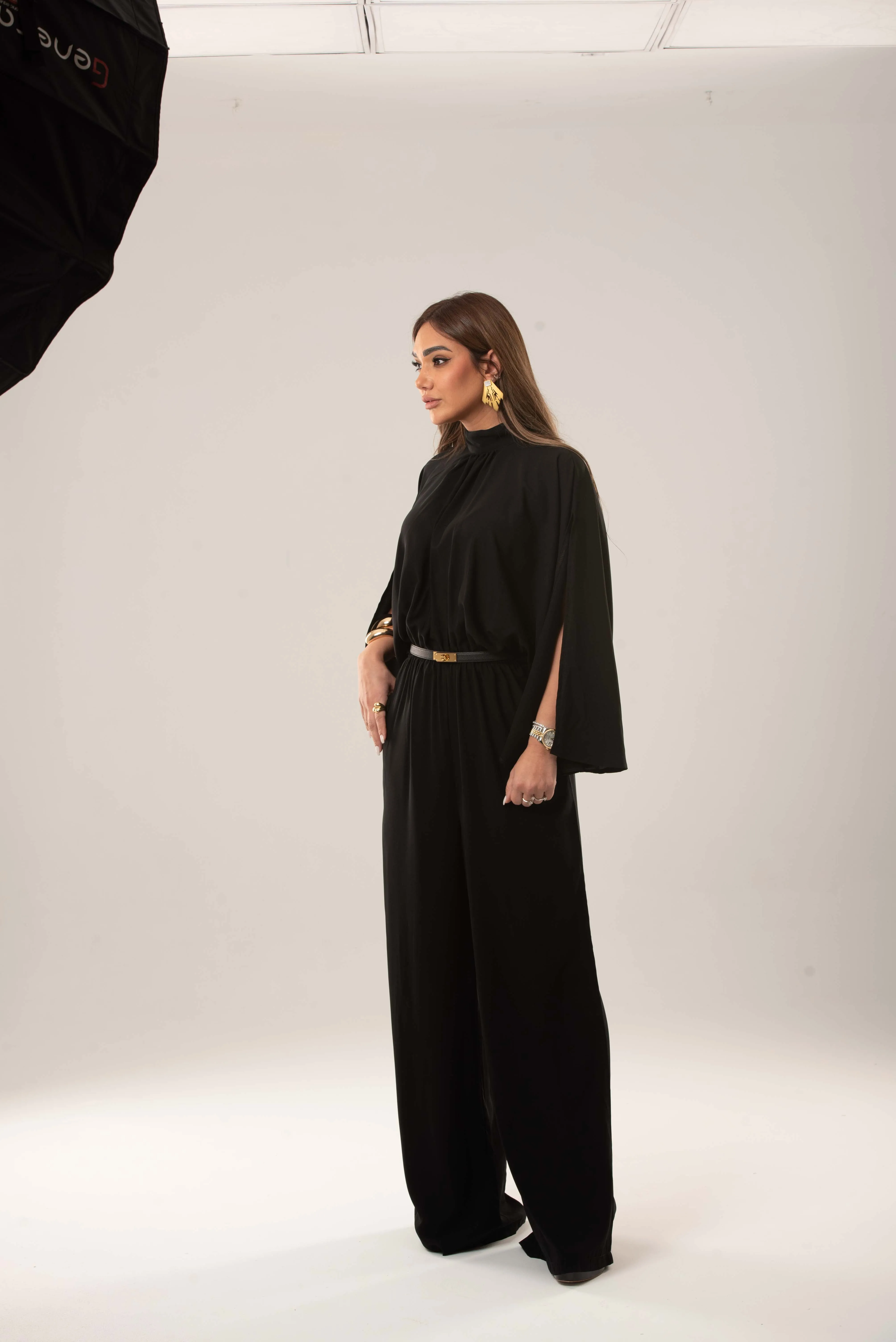 Wide Leg Open Sleeves Jumpsuits