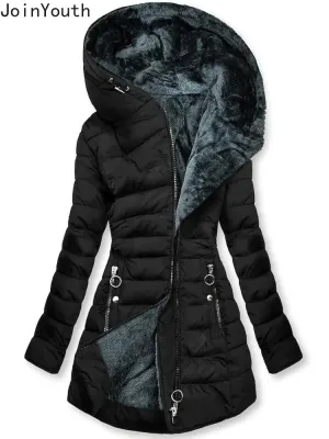 Winter Clothing Hooded Thicked Fashion Korean Jackets Tops Slim Fit Warm Parkas 2025 Ropa Mujer Casual Streetwear Coat for Women
