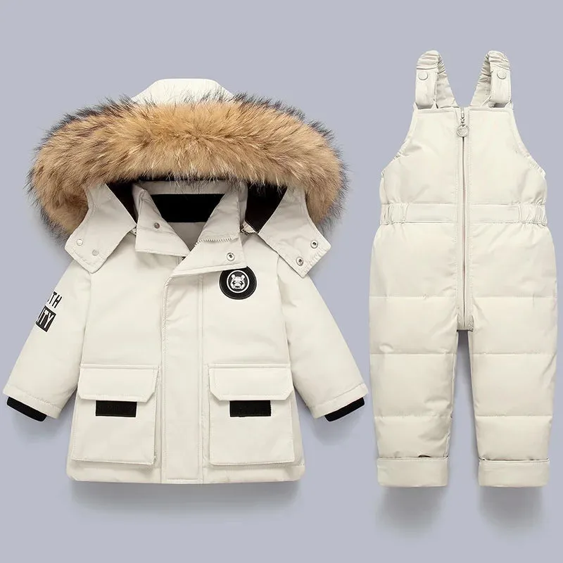 Winter Down Jacket & Snowsuit Set for Boys and Girls