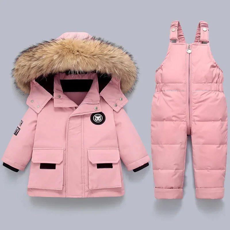 Winter Down Jacket & Snowsuit Set for Boys and Girls