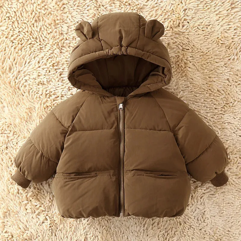Winter Warm Plush Outerwear Thickened Down Jackets for Kids