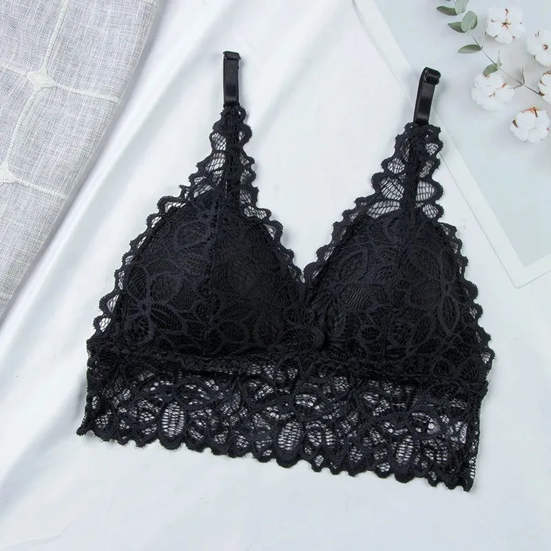Wireless French Lace Push Up Bra