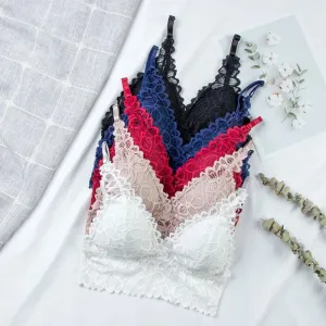 Wireless French Lace Push Up Bra