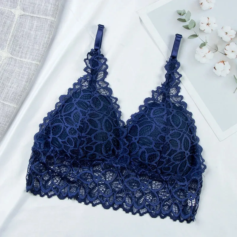 Wireless French Lace Push Up Bra