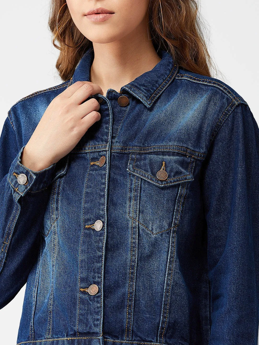 Women Blue Solid Jacket