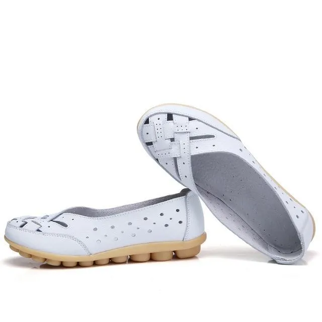 Women Genuine Leather Shoes Woman Ballet Flats Casual Sandals Women Loafers