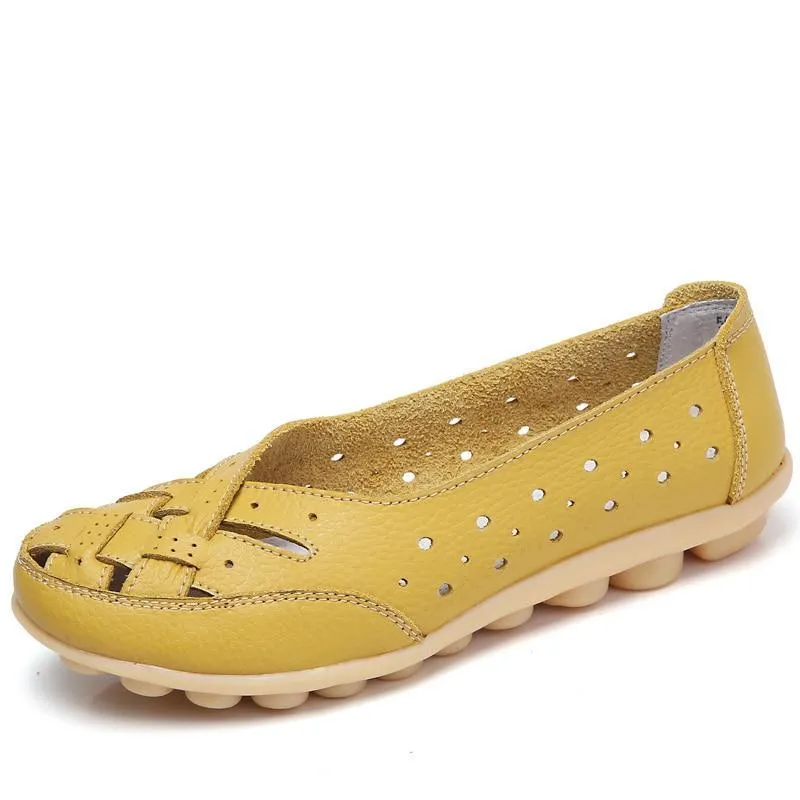 Women Genuine Leather Shoes Woman Ballet Flats Casual Sandals Women Loafers