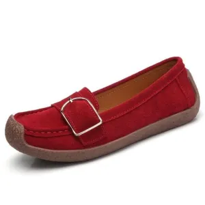 Women Loafer shoes Multi color with Large size suede peas shoes