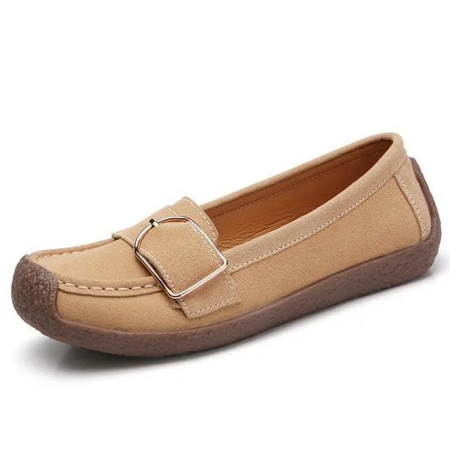 Women Loafer shoes Multi color with Large size suede peas shoes