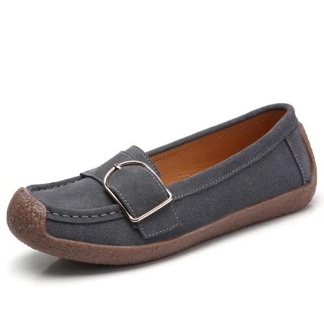 Women Loafer shoes Multi color with Large size suede peas shoes