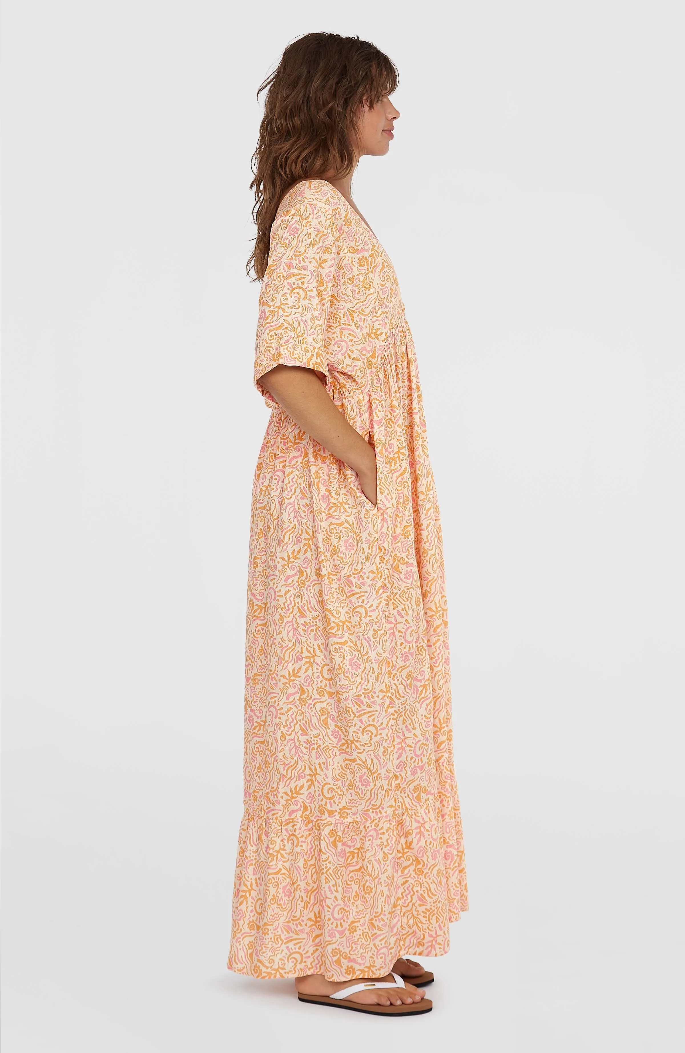 Women of the Wave Maxikleid | White Abstract Wave