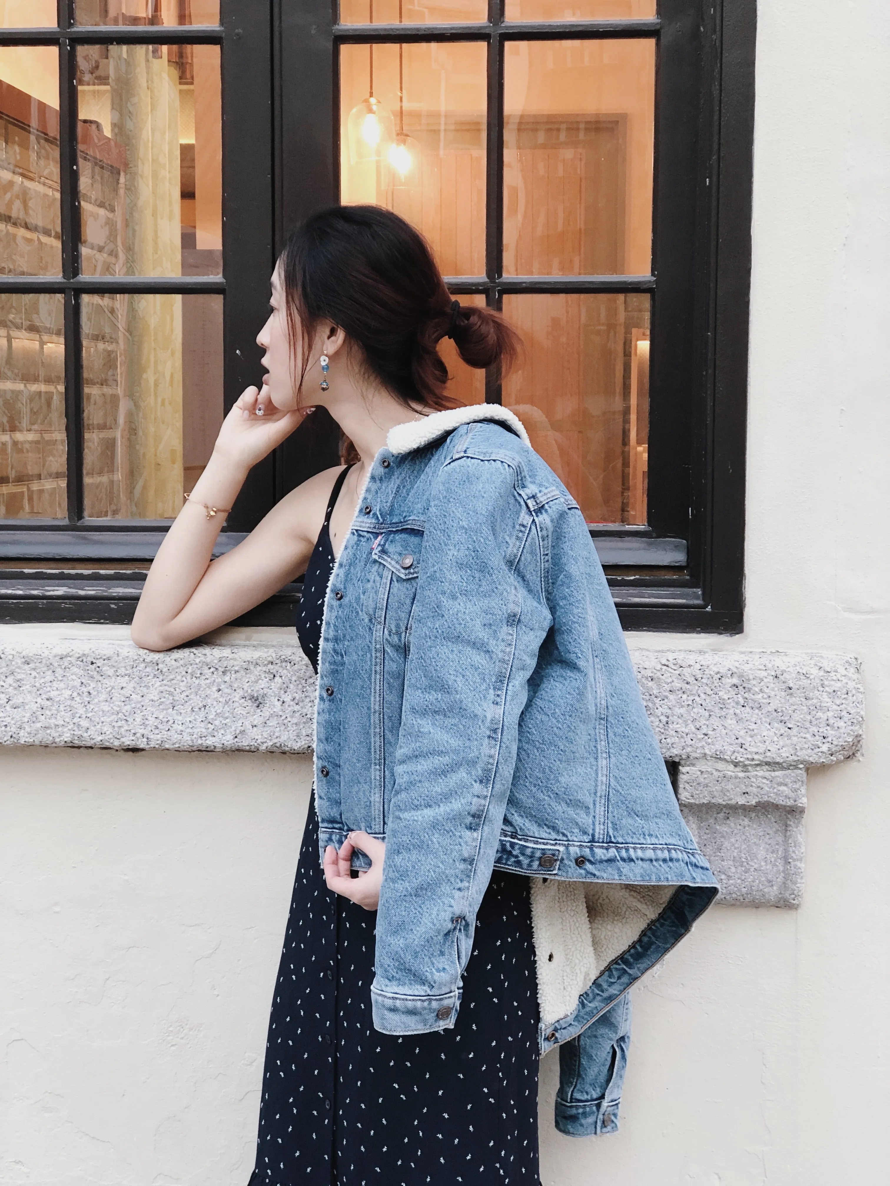 Women Sherpa Denim Jacket