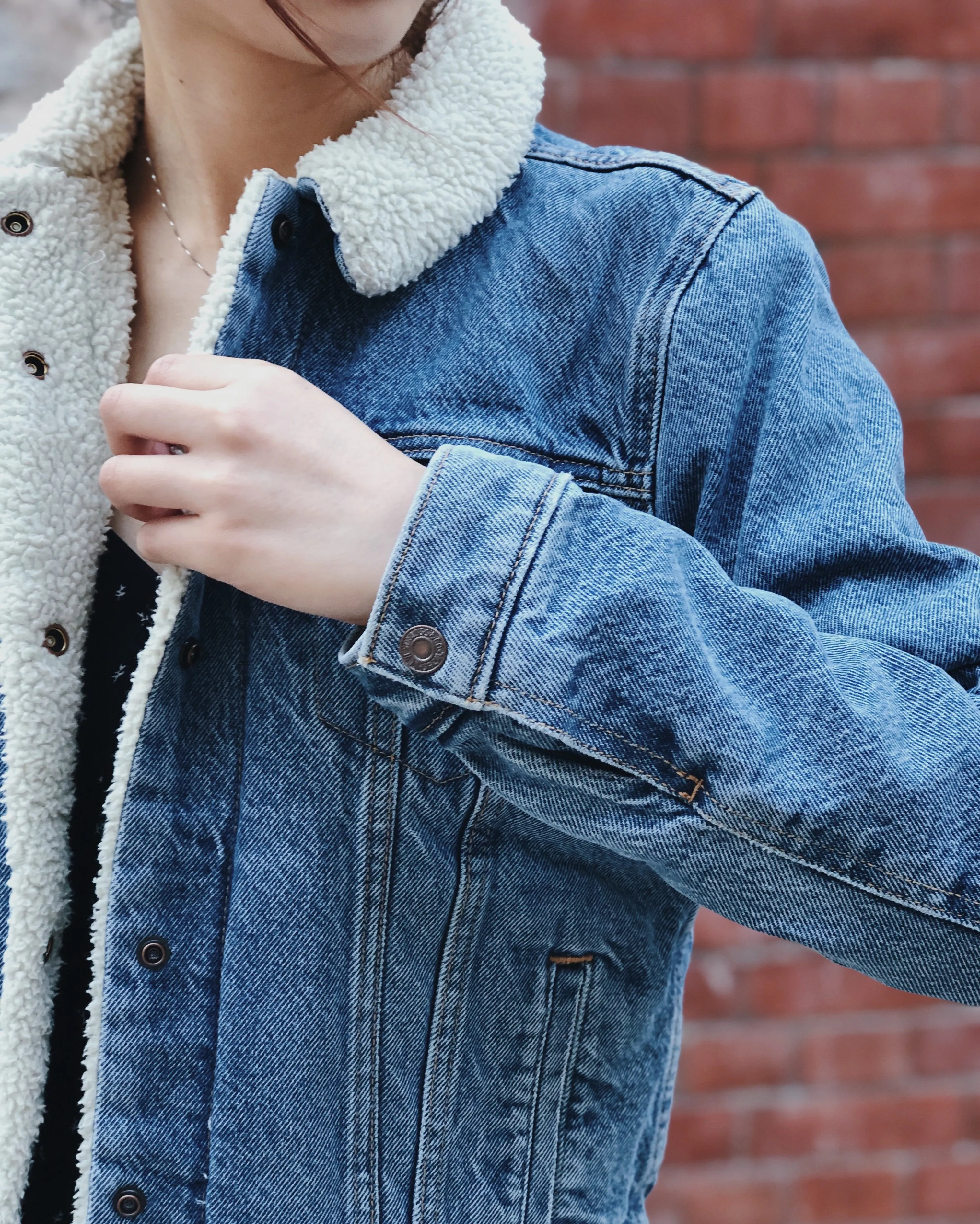 Women Sherpa Denim Jacket