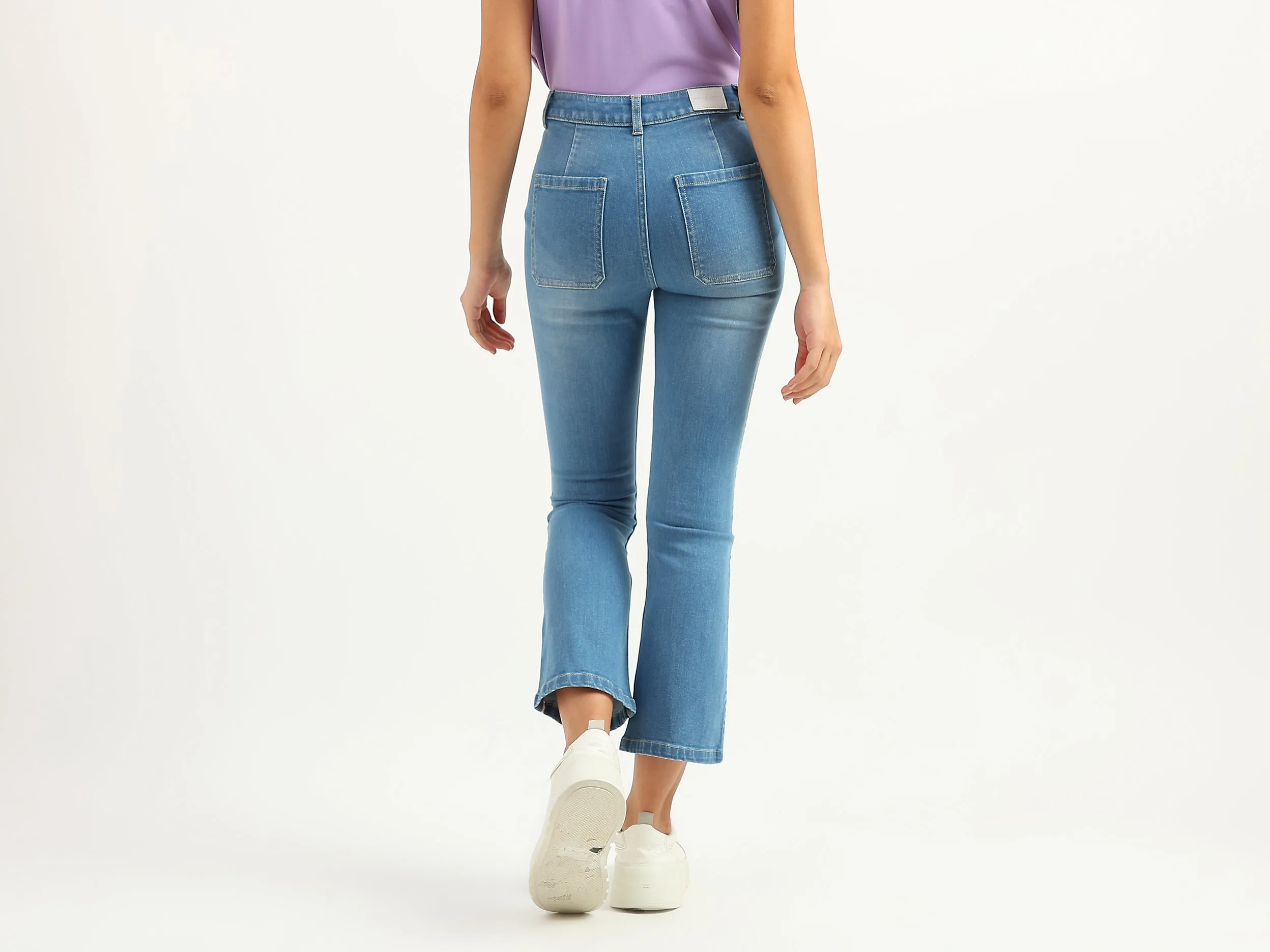 Women Solid Bootleg Jeans