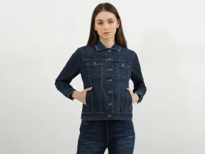 Women Solid Shirt Collar Jacket