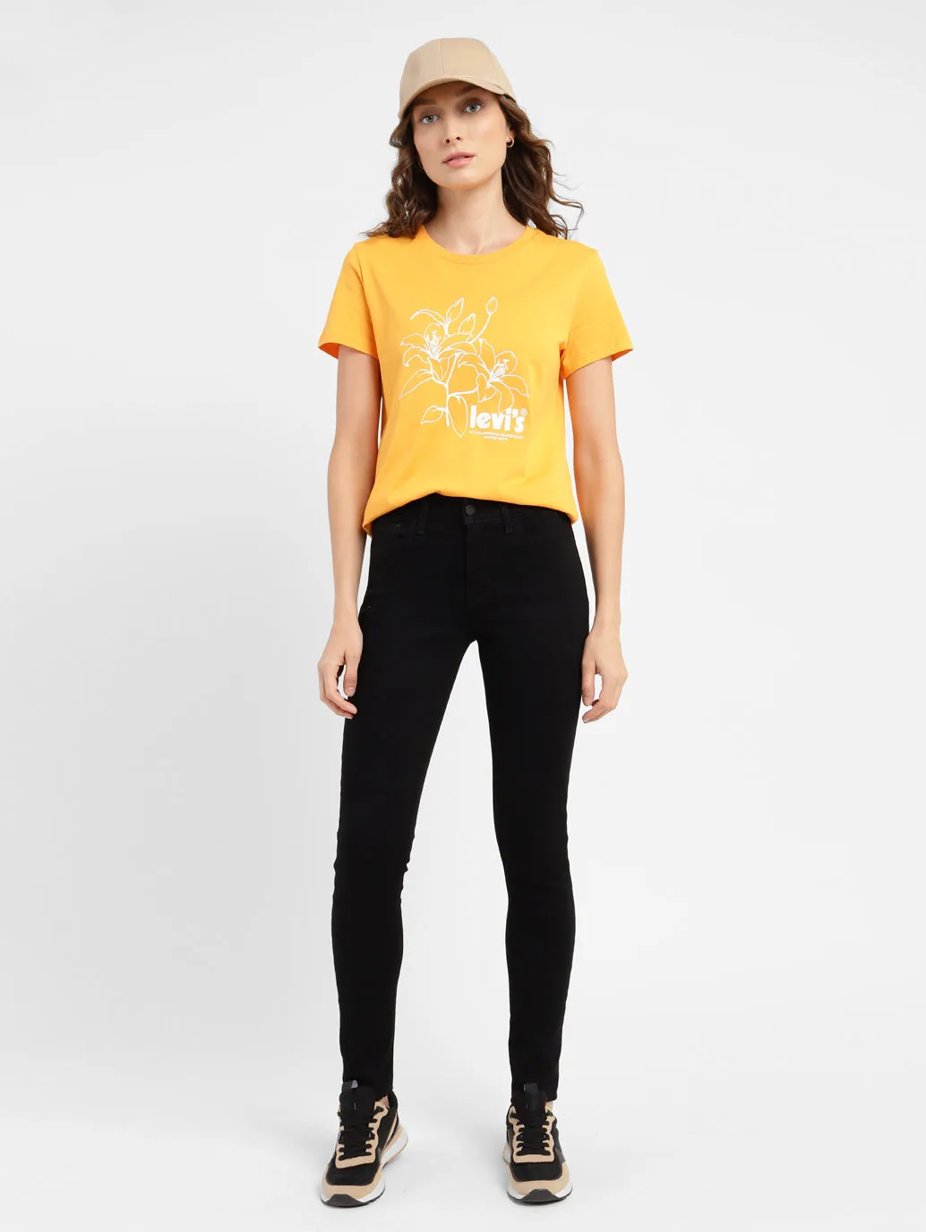Women's 710 Black Super Skinny Fit High Rise Jeans