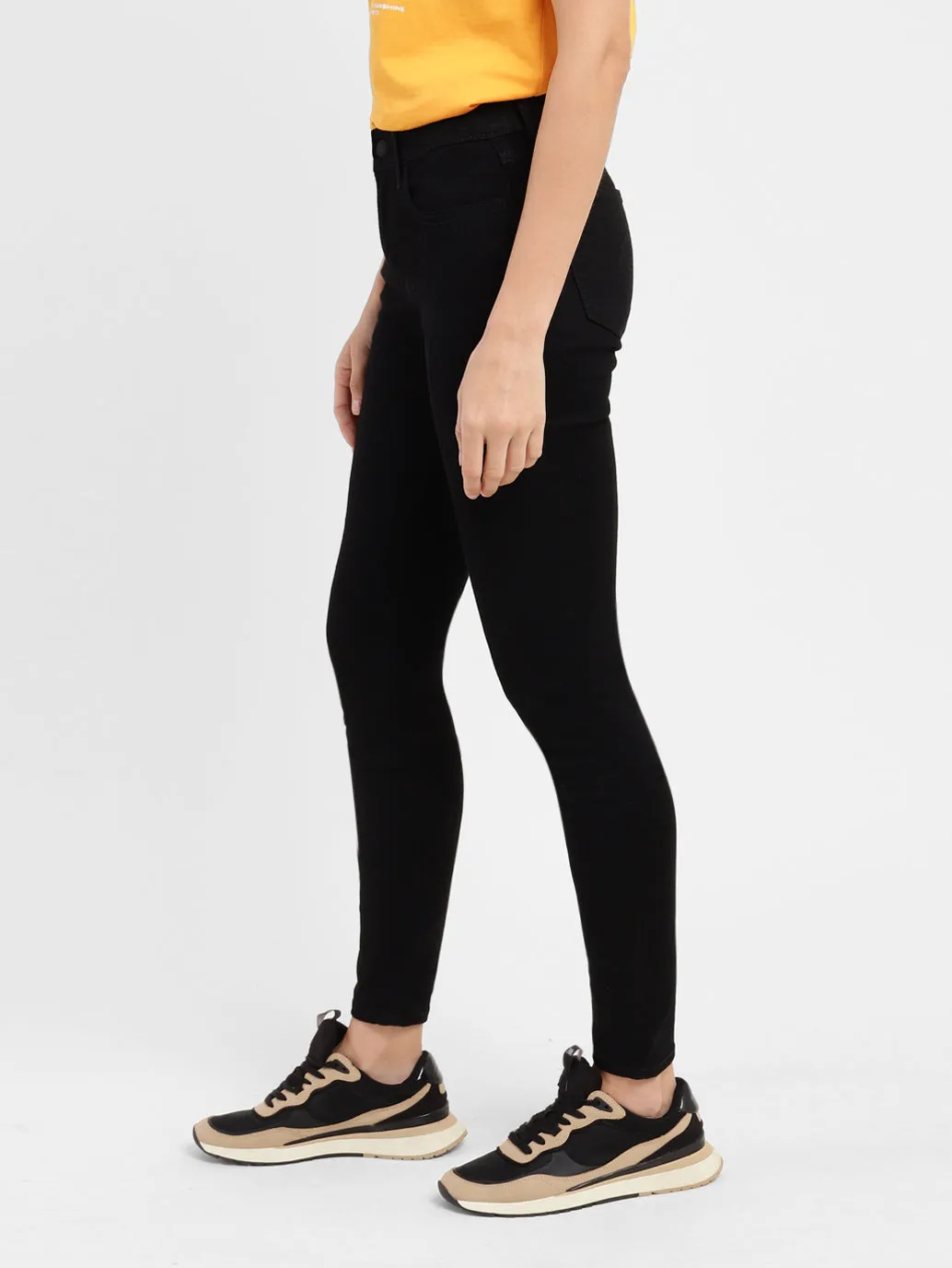 Women's 710 Black Super Skinny Fit High Rise Jeans
