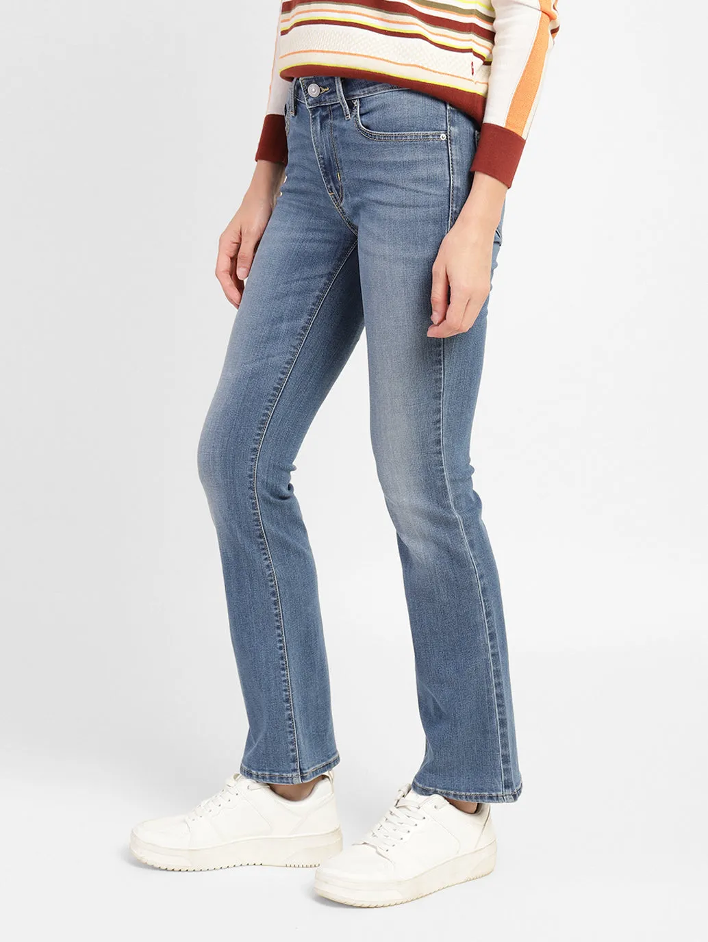 Women's 715 Blue Bootcut Fit Mid Rise Jeans