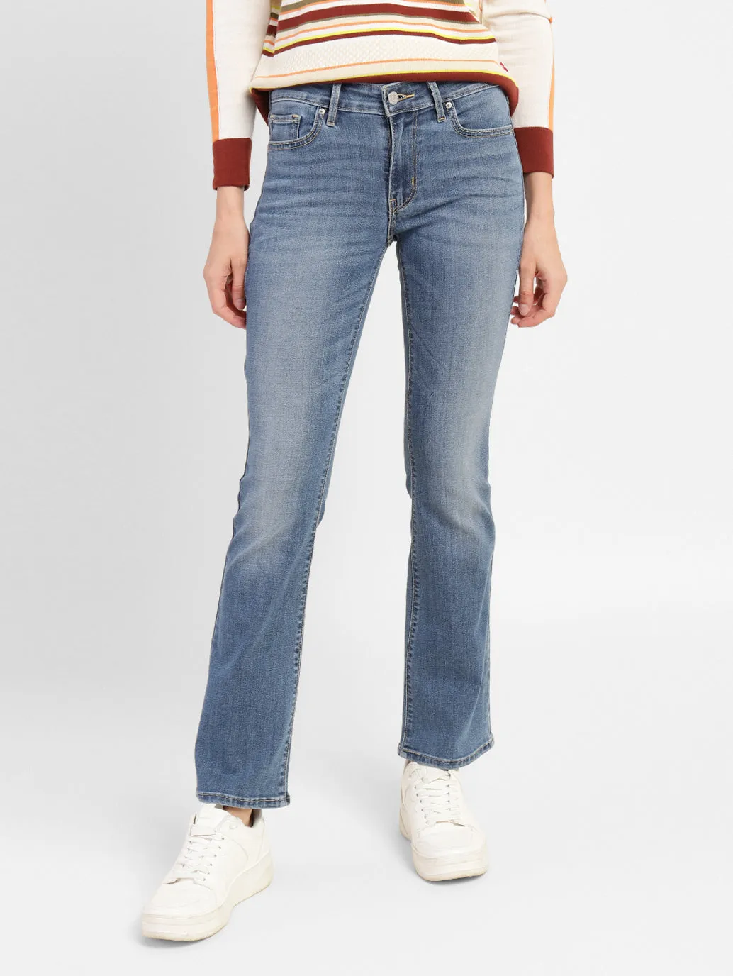 Women's 715 Blue Bootcut Fit Mid Rise Jeans
